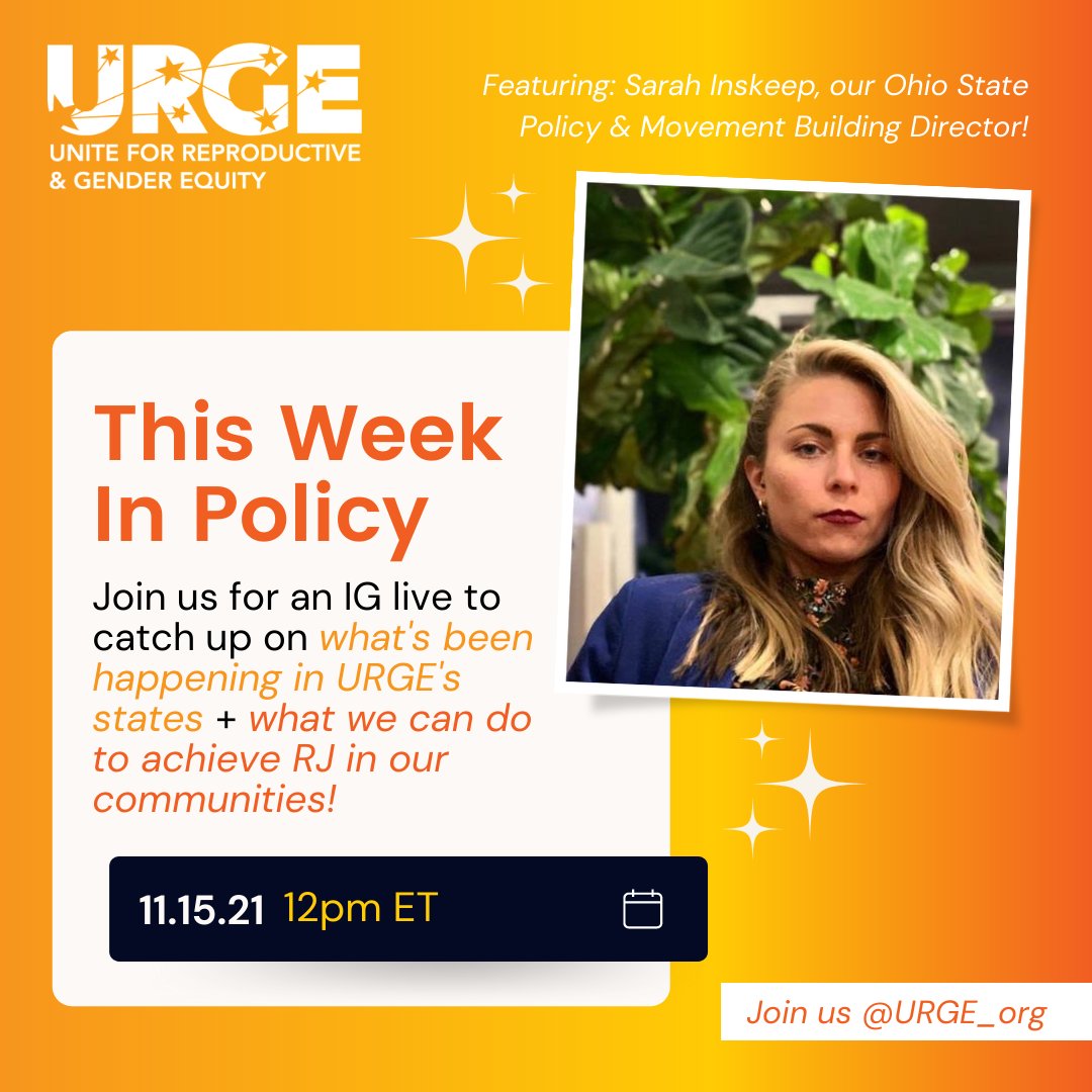 URGE_org's tweet photo. Your favorite Policy team is back at it again 🤪 

Join us MONDAY (Nov. 16th) at 12pm ET for an IG live discussing abortion legislation in TX &amp; OH, #SCOTUS, and what we can do to build #YoungPeoplePower in the South + Midwest. 
 
See y'all there! 👋🏾📅 https://t.co/0yCGIJjkIR