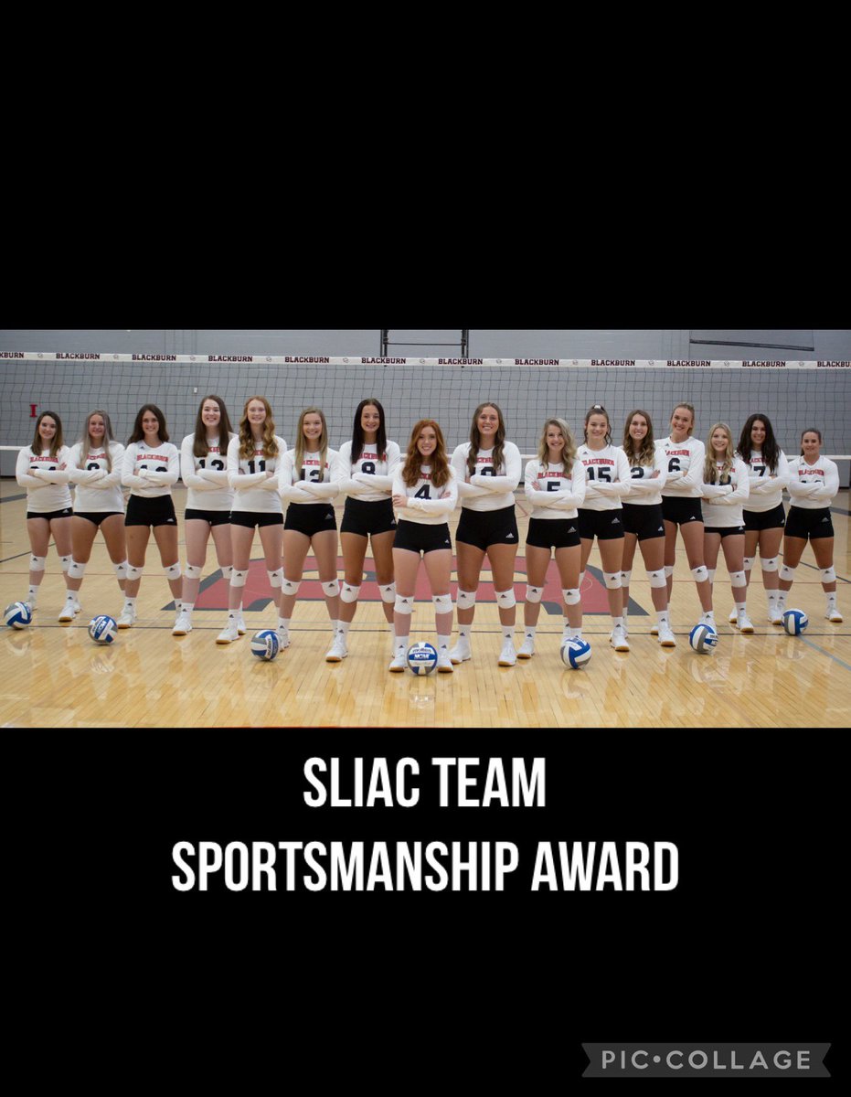 blackburn_vb's tweet photo. Congratulations to our 2021 Team on earning SLIAC Team Sportsmanship Award. 

Congratulations to our Team Capitan’s, Lucy Magnussen and Elizabeth Bowyer on their All Conference awards! https://t.co/BEx6AeoxGN