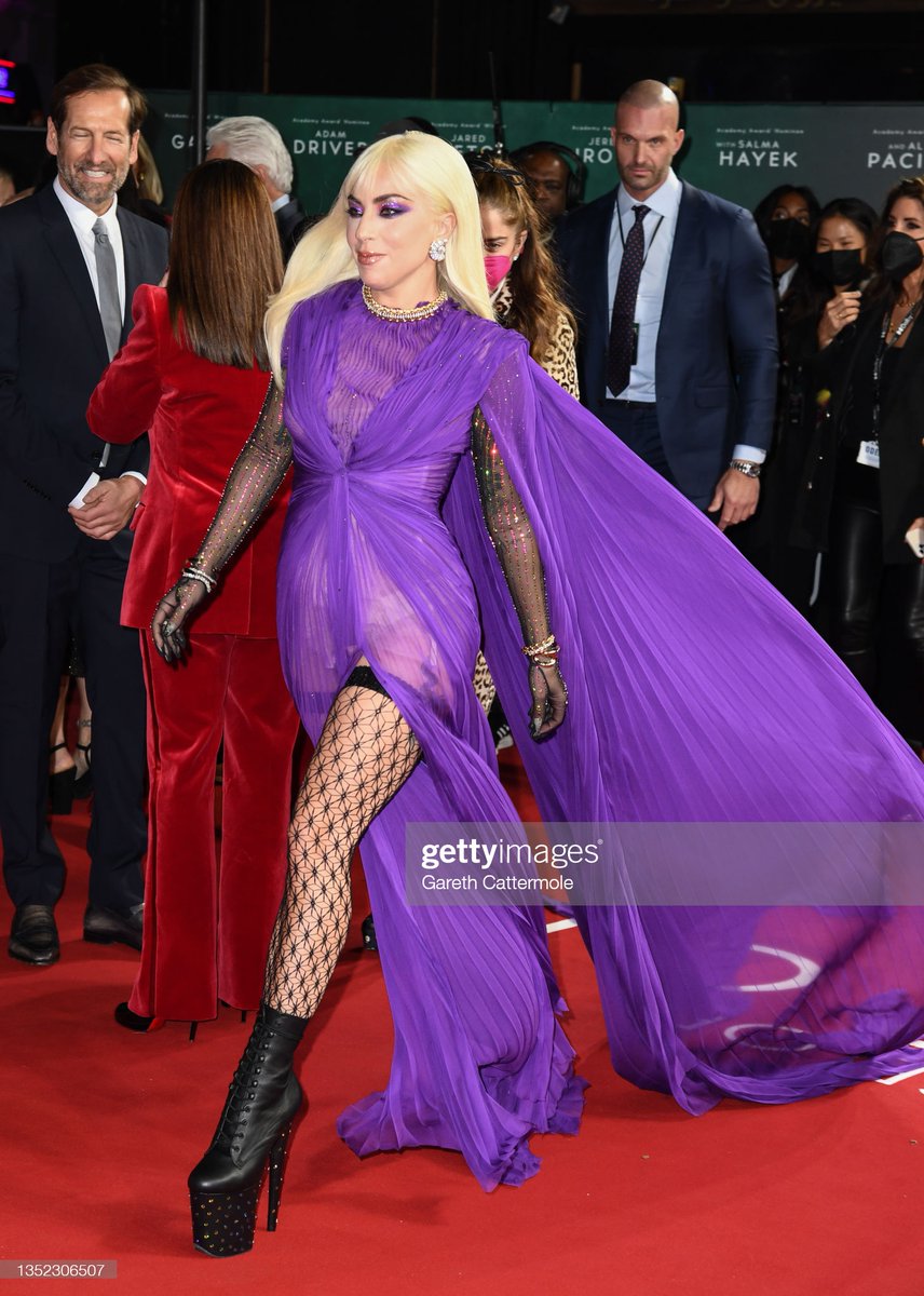 GagaMediaNet's tweet photo. Lady Gaga at the UK premiere of #HouseOfGucci! https://t.co/1SMZmsKQoq