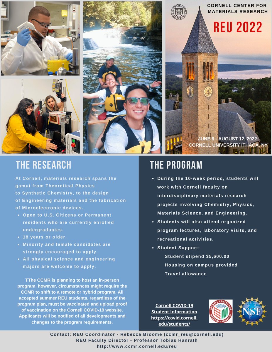 Cornell Center for Materials Research REU tweet media