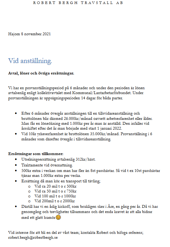 StallBergh's tweet photo. 🌟Kvalitetsuppgradering🌟
Nytt löneavtal hos Team Bergh från och med 1 december. Läs mer https://t.co/G8Bcx2LKD9🤝 https://t.co/8qhlfAcnpN