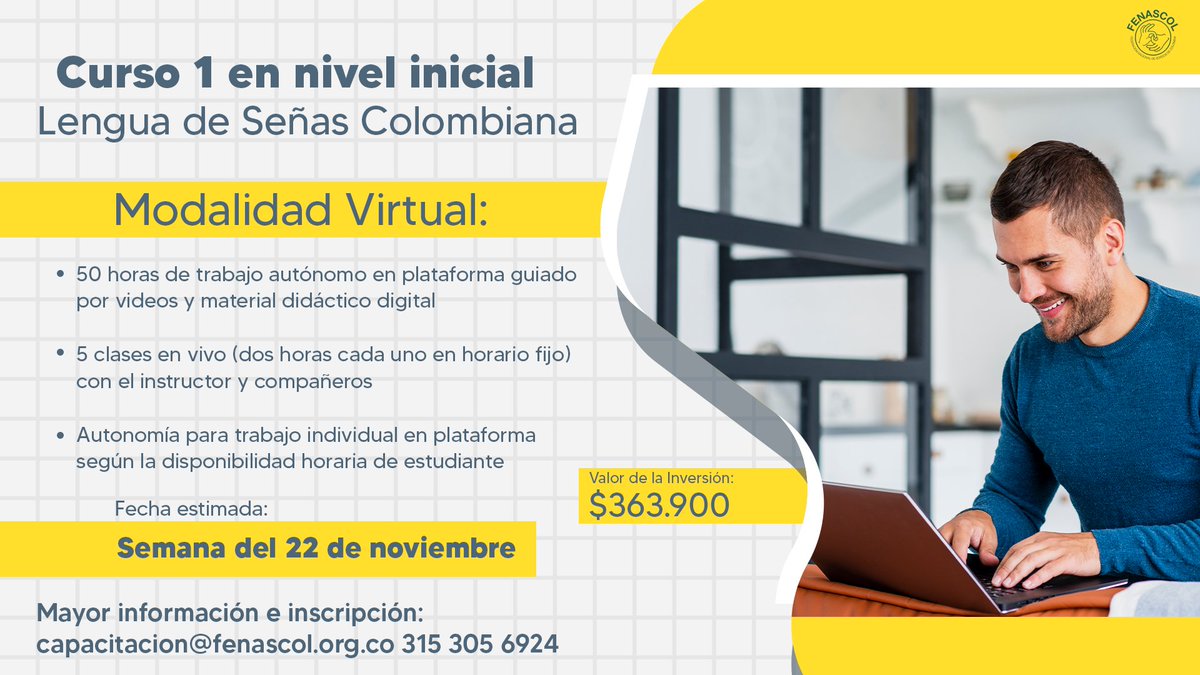 fenascol's tweet photo. ¿Quieres aprender Lengua de Señas Colombiana?
En Fenascol tenemos los siguientes cursos disponibles:
Mayor información e Inscripciones:
Correo: capacitacion@fenascol.org.co
Celular: 3153056924
#YoAprendoConFenascol #LSC #CursoLSC #LenguadeSeñasColombia #Comunicacion #Virtual https://t.co/LmP3kXKcy5