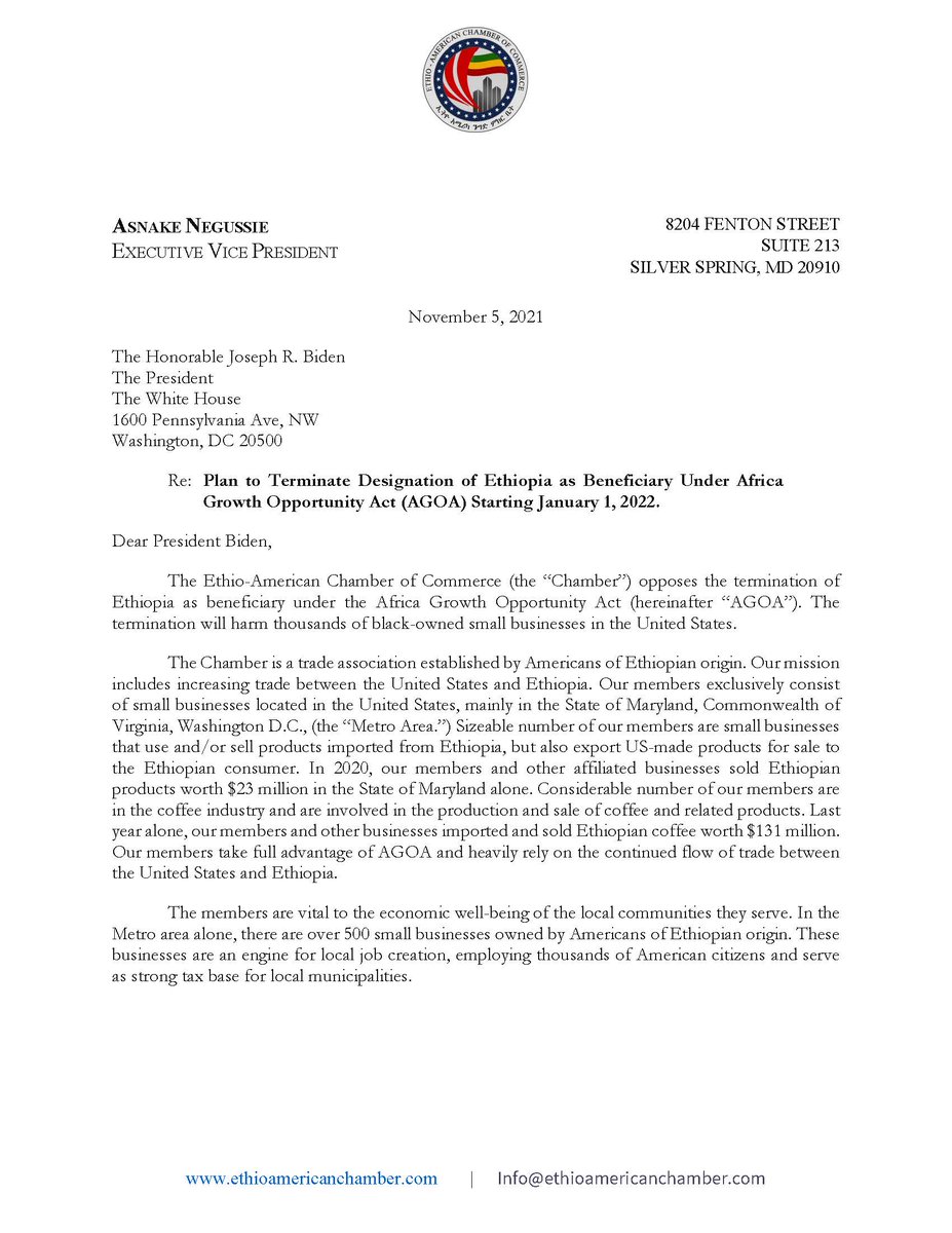 Ethio-American Chamber of Commerce tweet media