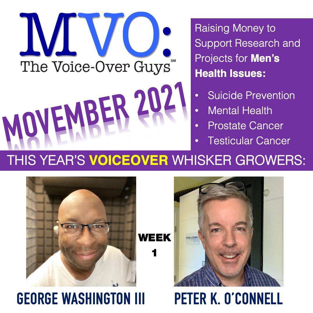 Look! It's #voiceovertalent @gwiii and #voiceactor <a href="/audioconnell/">PETER K. O'CONNELL 🎙 SOURCE CONNECT V.O.</a> Both are growing their whiskers to raise money for #movember  Please donate to their #movember2021 team: movember.com/t/mvo-the-voic… #recordingstudio #voicetalent #audioproduction #malevoicetalent #femalevoiceover