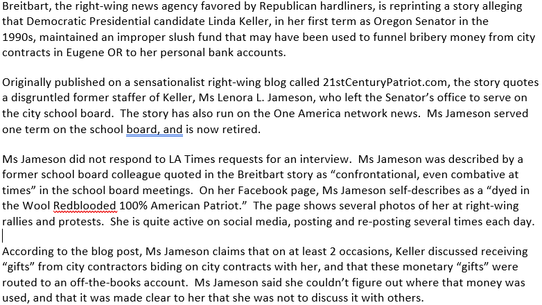 NKGovPd4's tweet photo. Breaking news from the LA Times about Dem. Linda Keller! https://t.co/llYKlg43hD
