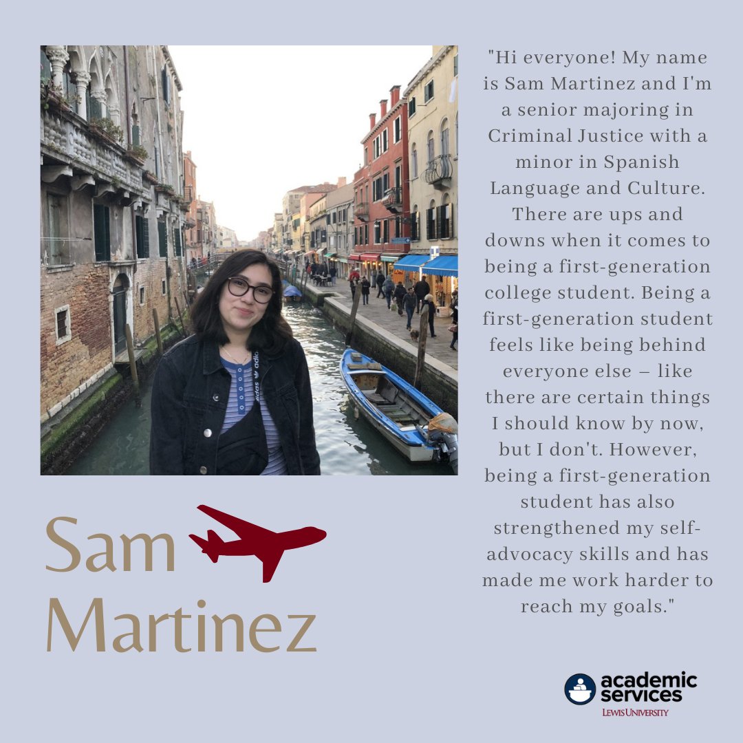 LewisU_AS's tweet image. Happy National First-Generation Week Flyers! Here we have senior Sam Martinez! 

#FirstGenWeek #FirstGenFlyers #lewisu #lewisu_as