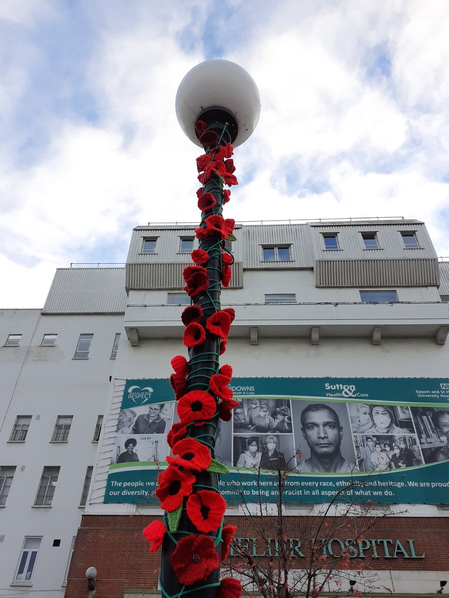 ESTHMark's tweet photo. When work asked for people who could knit, I knew my mum was gonna be the woman for the job ! @epsom_sthelier wanted to set up some poppy displays in support for the military community by showing our commitment to current &amp; prospective staff, as well as our patients &amp; carers ! ❤️ https://t.co/HDHLye7PXI