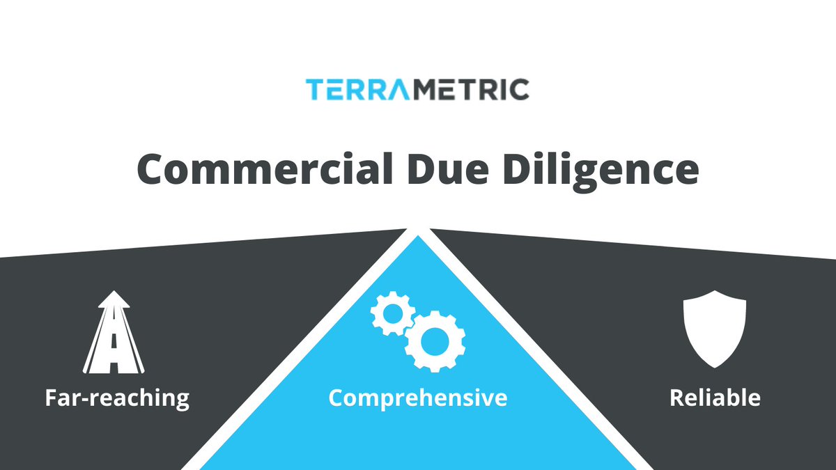 TerraMetric’s Commercial Due Diligence #service offers far-reaching due diligence capabilities to cover the requirements of #lenders and #investors in #commercial transactions. 

Contact us to learn more: bit.ly/3y1vBpT
