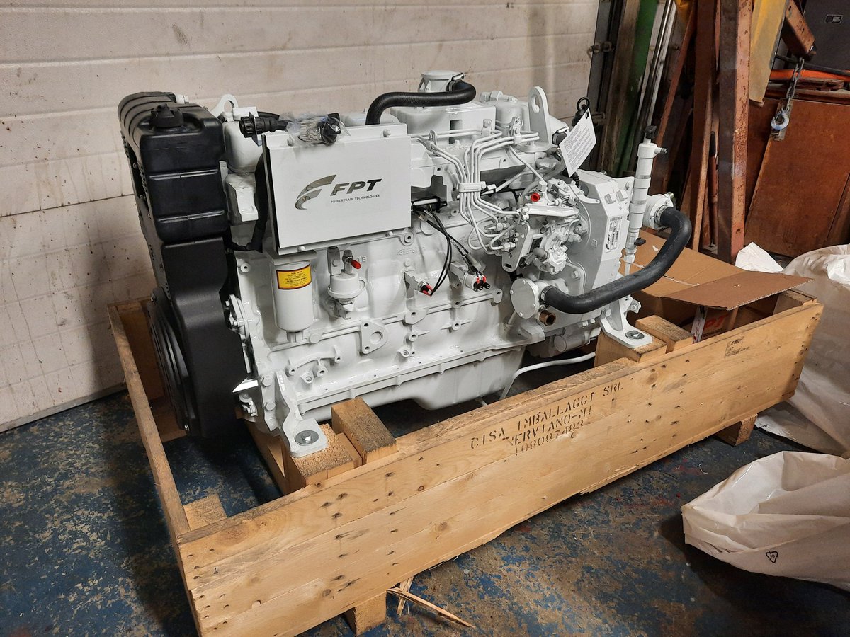 New engine arrives. Thank you Marlin Marine Ltd for such excellent service.