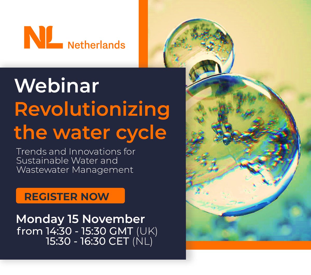 nwpnederland's tweet photo. Trends and innovations for #sustainable #water and #wastewater management, focused on the #UK #water market. Keynote by Piers Clark (Chair @isleutilities) and contributions by @lgsonic_nl, @RHDHV, @RoyalEijkelkamp, #Bluecon & Acquaint (@Prevent_failure). Register now! https://t.co/VUirqBUQxB