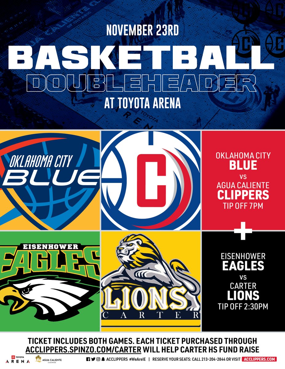 RialtoUSD's tweet photo. ✌️ TWO WEEKS TO GO!

You don't want to miss the Carter HS boys basketball team take on Eisenhower HS at @ToyotaArena on Nov. 23. 🦅🦁

Buy your tickets today! https://t.co/gy1AIJk0OG https://t.co/vg6itjYvM1