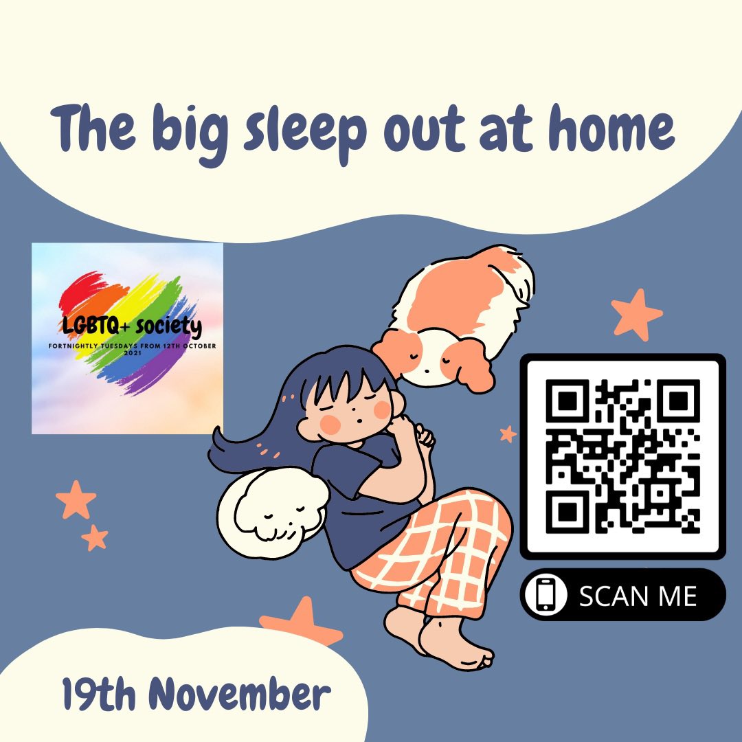 With the #LGBTQ society at #uni we are taking part in the big sleep out to raise funds for wycombe homeless connection . It is estimated 1/4 of homeless people identify as LGBTQ+ so I feel is important for us to take part . I will be venturing outside on 19th November