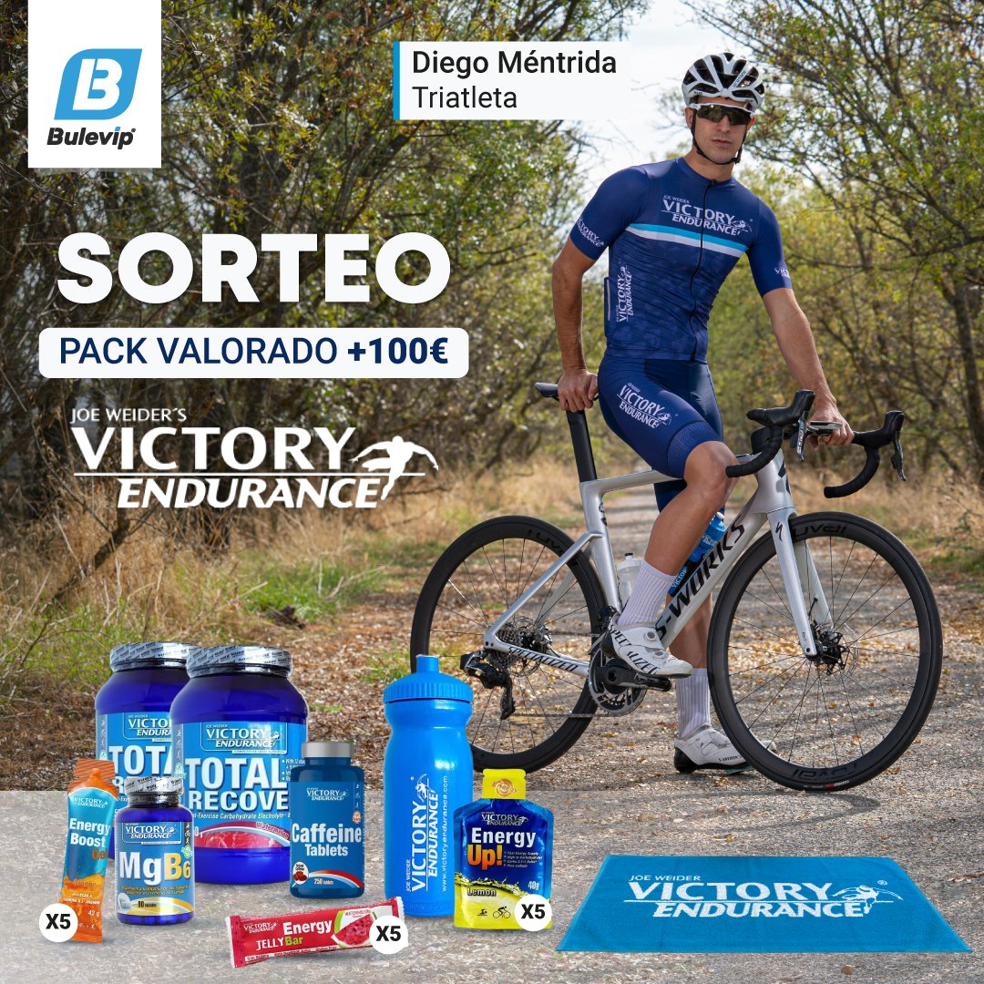 BuleVip's tweet photo. SORTEO con Victory Endurance  y @DiegoMentrida 🎉

➡Sigue a Bulevip y @VictoryEnduranc 
➡  RT

El 17/11 anunciamos al ganador/a ¡Suerte! 🍀

Pd: Participa también en Facebook o Instagram

#bulevip #triatlon #ciclismo #running #sorteo https://t.co/FqNJu8QPWN