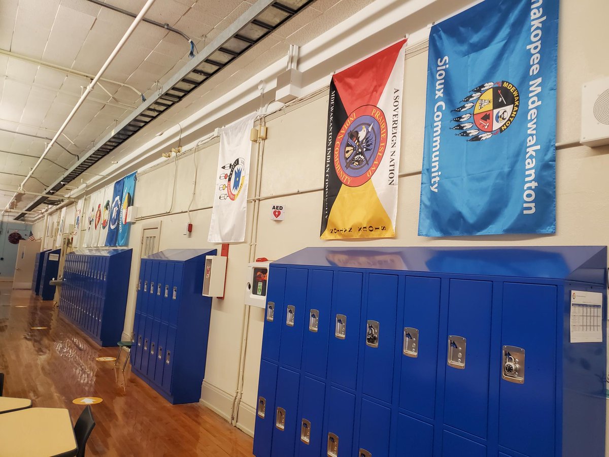 In the state of Minnesota there are 11 sovereign American Indian nations comprised of seven Ojibwe (Chippewa, Anishinaabe) federally recognized reservations, and four Sioux (Dakota) communities and we are proud to add these flags to our school permanently!