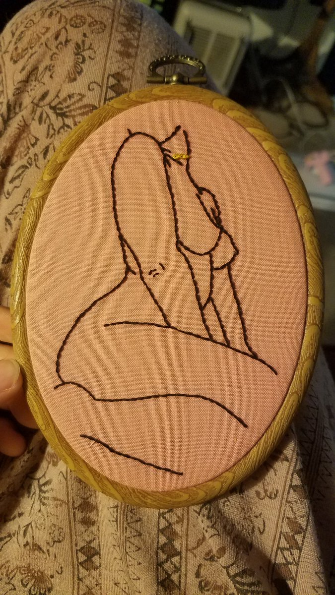 allysonraeftcat's tweet photo. NSFW!!!
.
.
.
I've been wanting to embroider a feminine figure for awhile. Yesterday I felt inspired, and embroidered my own body :) https://t.co/0yEycDHNYx