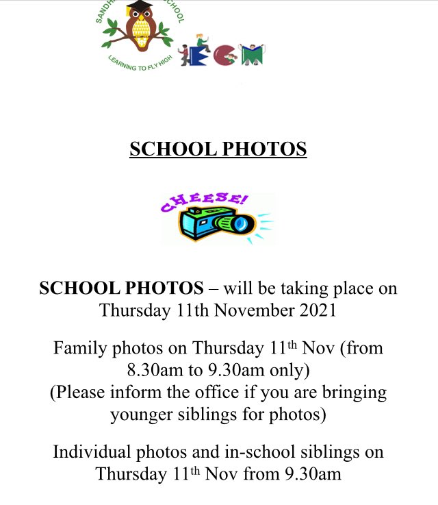Sandhill Primary School Photograph Day - Thursday