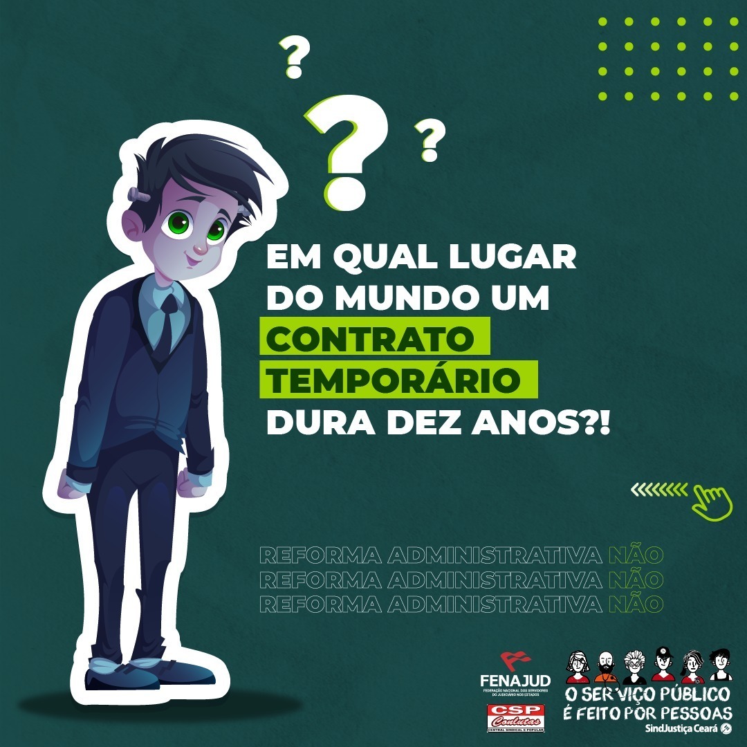 ServicoFeito's tweet photo. Entre as mudanças propostas pela Reforma Administrativa, está o tempo de duração para contratos por tempo determinado que pode chegar a dez anos! 
A PEC 32: verdadeiro desmonte do serviço público!

#VotouPEC32NãoVolta
#oserviçopúblicoéfeitoporpessoas
#ReformaAdministrativa https://t.co/vJQBhUCcoD