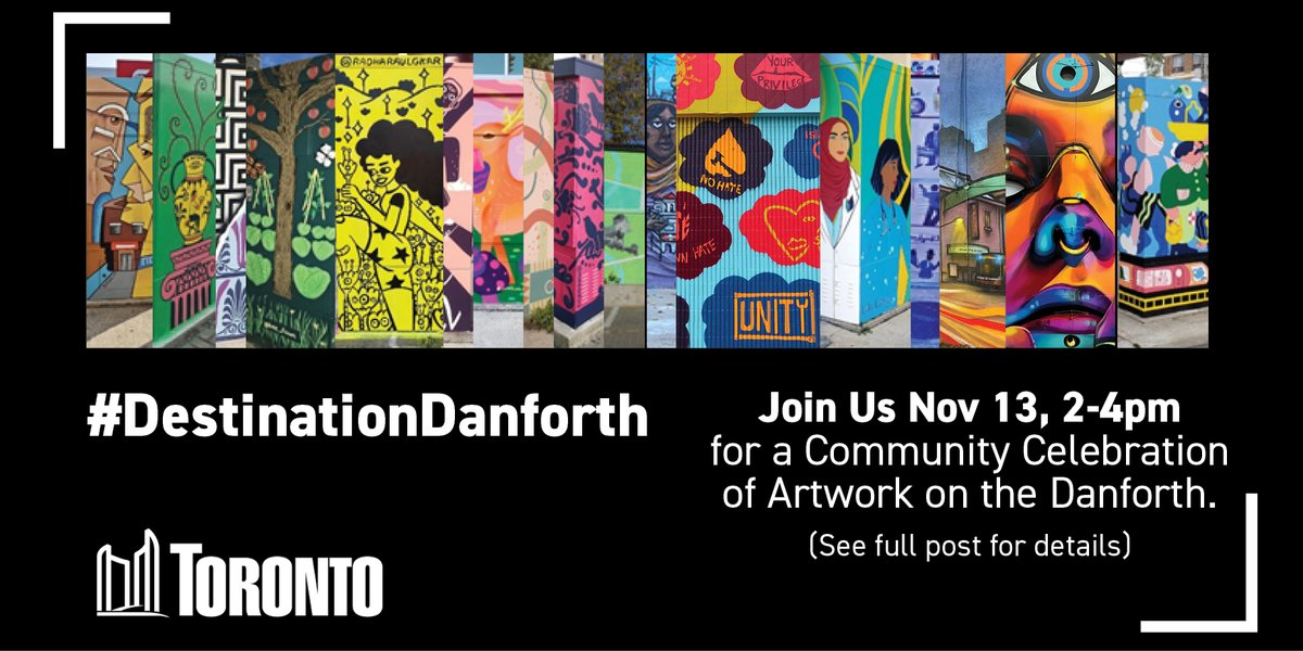 PercyEllisDev's tweet photo. Looking for something to do this weekend? Take a stroll to visit all the incredible murals that make up Destination Danforth!
#destinationdanforth #torontoarts #toronto #todotoronto #toronto #downtowntoronto #developers #supportthearts #SupportArtists #murals #artwork https://t.co/C7Fob8eFfx