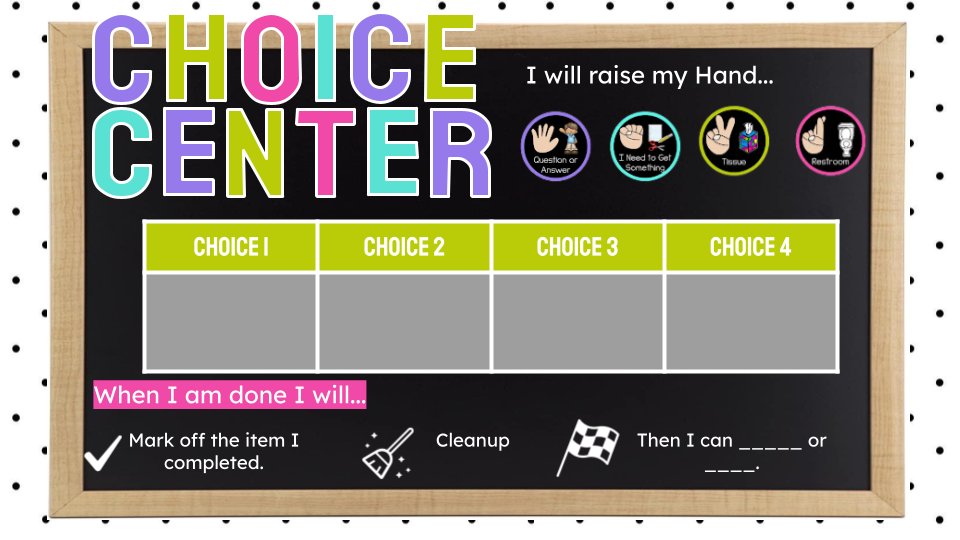 mrshowell24's tweet photo. I love this Choice Center! 

#edtech #ditchbook #tlap #ETCoaches #hacklearning #GSuiteEdu #GoogleEDU #celebratED #cuechat #k12artchat #masterychat #EduGladiators #edchat #LeadLAP #eduprotocols #googlei #educoach #ShareStuffSunday https://t.co/7tFtoWThgE