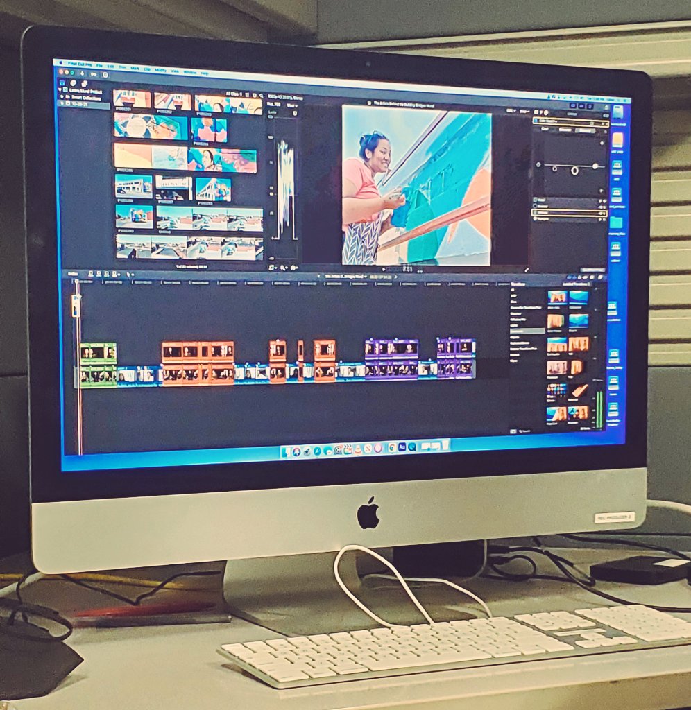 RousseauFilms's tweet photo. Today, I'm back at @HEC_TV and working on The artist behind "Building Bridges" Mural #tvproduction #TVPackage https://t.co/UioIt2XVV2