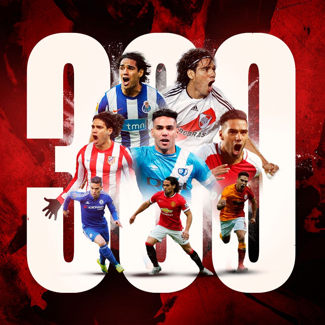 FALCAO's tweet photo. Agradezco a Dios por permitirme llegar al gol 300. Nunca es tarde para celebrar un  hito. Agradezco a todos los que de una u otra manera me han permitido llegar hasta acá.  @FCPorto @RiverPlate @Atleti @RayoVallecano @AS_Monaco @ChelseaFC @ManUtd_Es @GalatasaraySK https://t.co/xTFKusGz3o