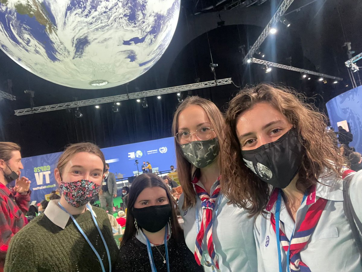 So lovely to record an interview with @GirlguidingScot @wagggsworld ar #cop26 today 🤗 being a part of @IrishGirlGuides got me even more involved the volunteering, STEM and climate space growing up #GenderJustClimateSolutions