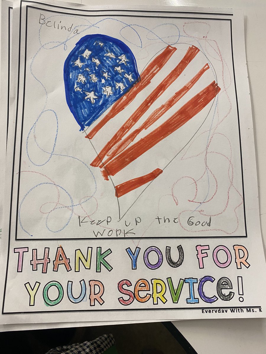 MollyRobb5's tweet photo. Today 3rd grade made Veterans Day cards to send to Captain James A. Lovell Federal Health Care Center! #VeteransDay https://t.co/whIE04LhhC