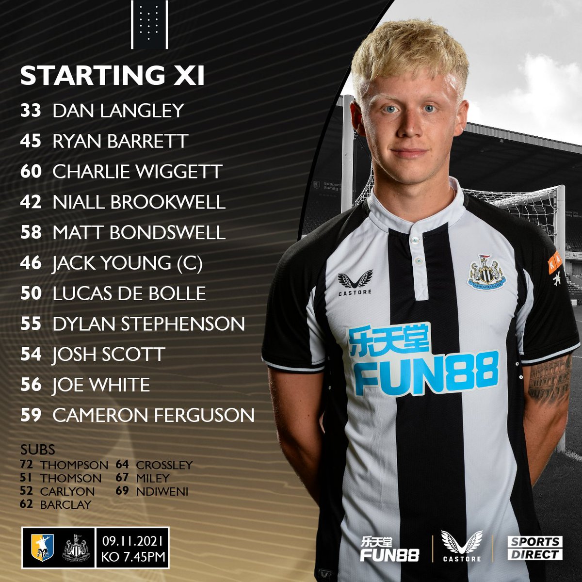 siblood's tweet photo. Hope @MichaelNdiweni_ gets some game time tonight. Come on #number69 #nufc https://t.co/5ue1yhLvrg