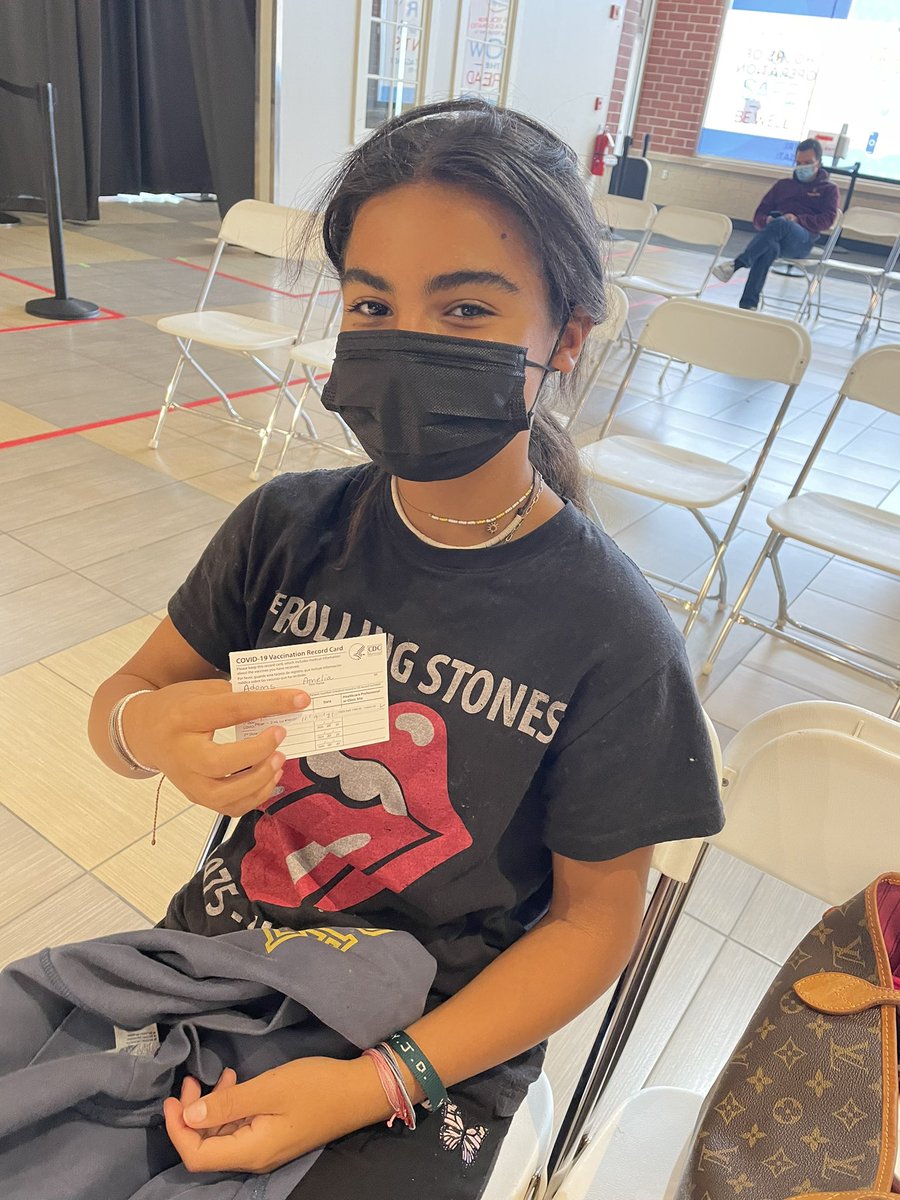 One step closer to a fully vaccinated family! ❤️ Millie was finally able to get dose #1!