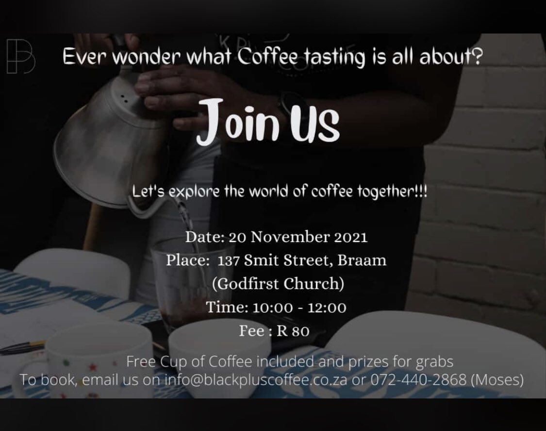 GodFirst_Braam's tweet photo. Join the Black Plus Coffee guys at 137 Smit Street #Coffee #Tasting https://t.co/bnikI1h7aP