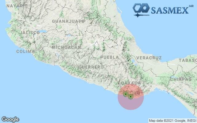 #Sasmex al momento: posible zona epicentral, #TenemosSismo más información en cires.org.mx @Sasmex