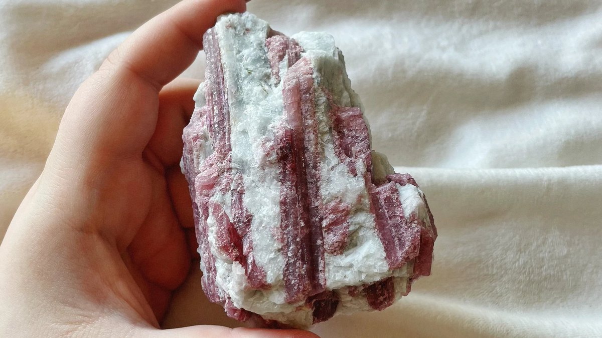 ok but whos gonna be the first person to grab one of these raw pink tourmaline chunks????🩰✨