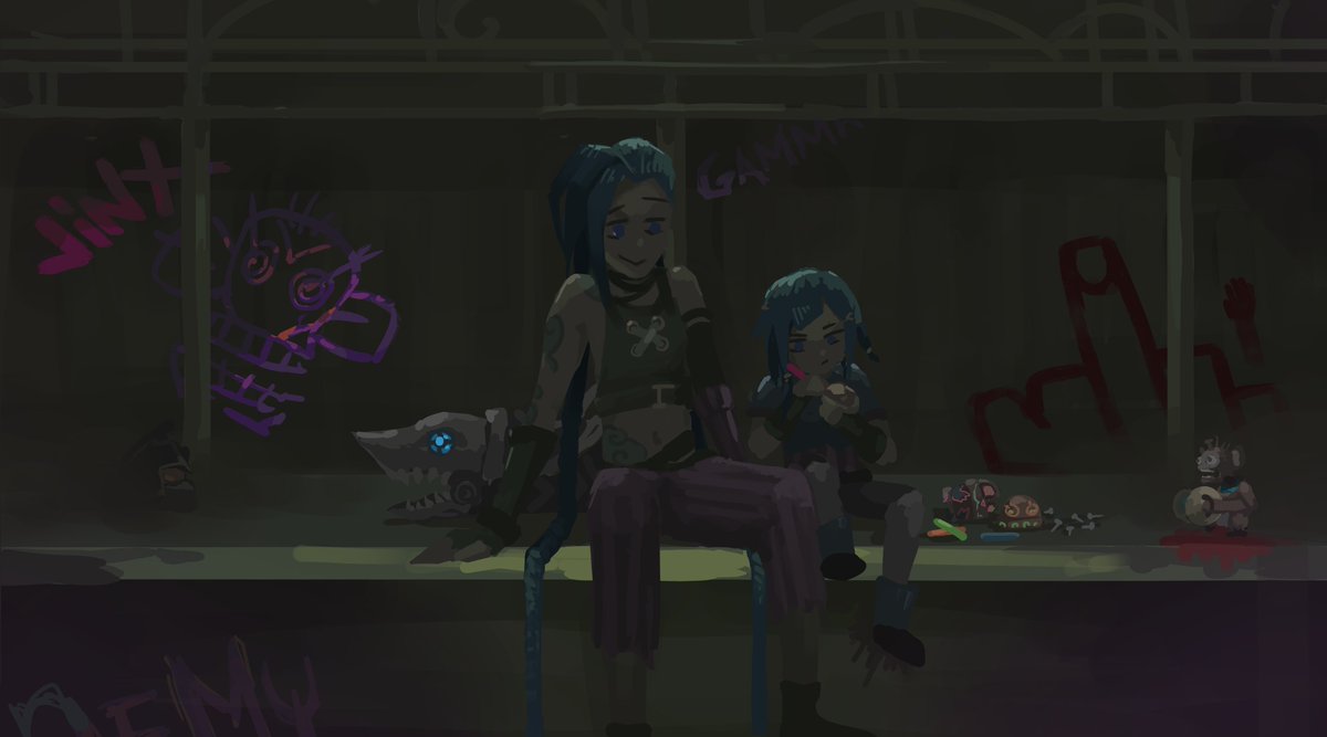 Got inspired by watching arcane recently, did a sketch #arcanefanart #Arcane #Jinx #Powder