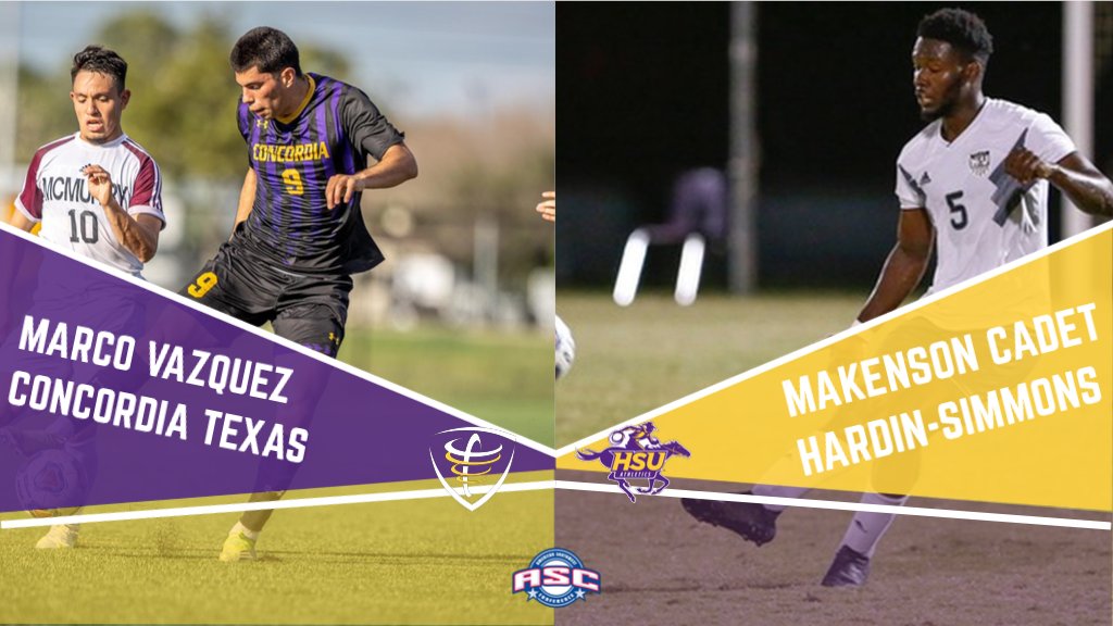 MSOC | <a href="/CTXAthletics/">Concordia Athletics</a> Marco Vazquez and <a href="/HSUAthletics/">HSU Athletics</a> Makenson Cadet highlight the 2021 ASC All-Conference Teams and Awards bit.ly/3BUtgy8 #ASCsoccer #d3soccer