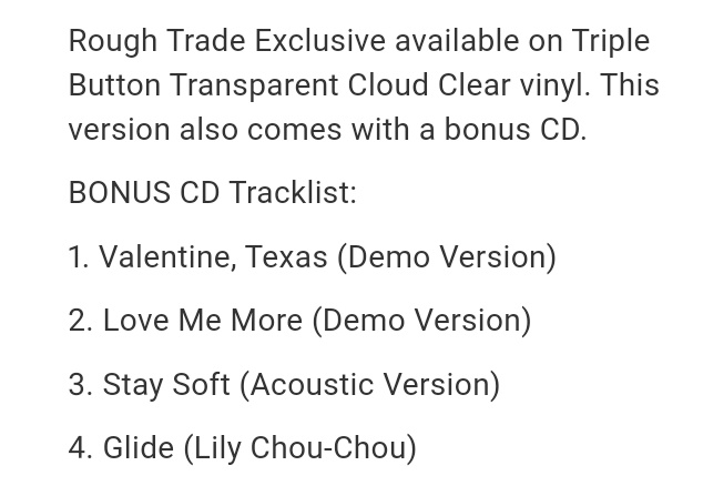 MitskiUpdatesBr's tweet image. No site Rough Trade está disponível uma versão exclusiva do vinil de "Laurel Hell" com 4 faixas bônus incluindo o cover 'Glide' de Lily Chou Chou. 
roughtrade.com/us/mitski/laur…