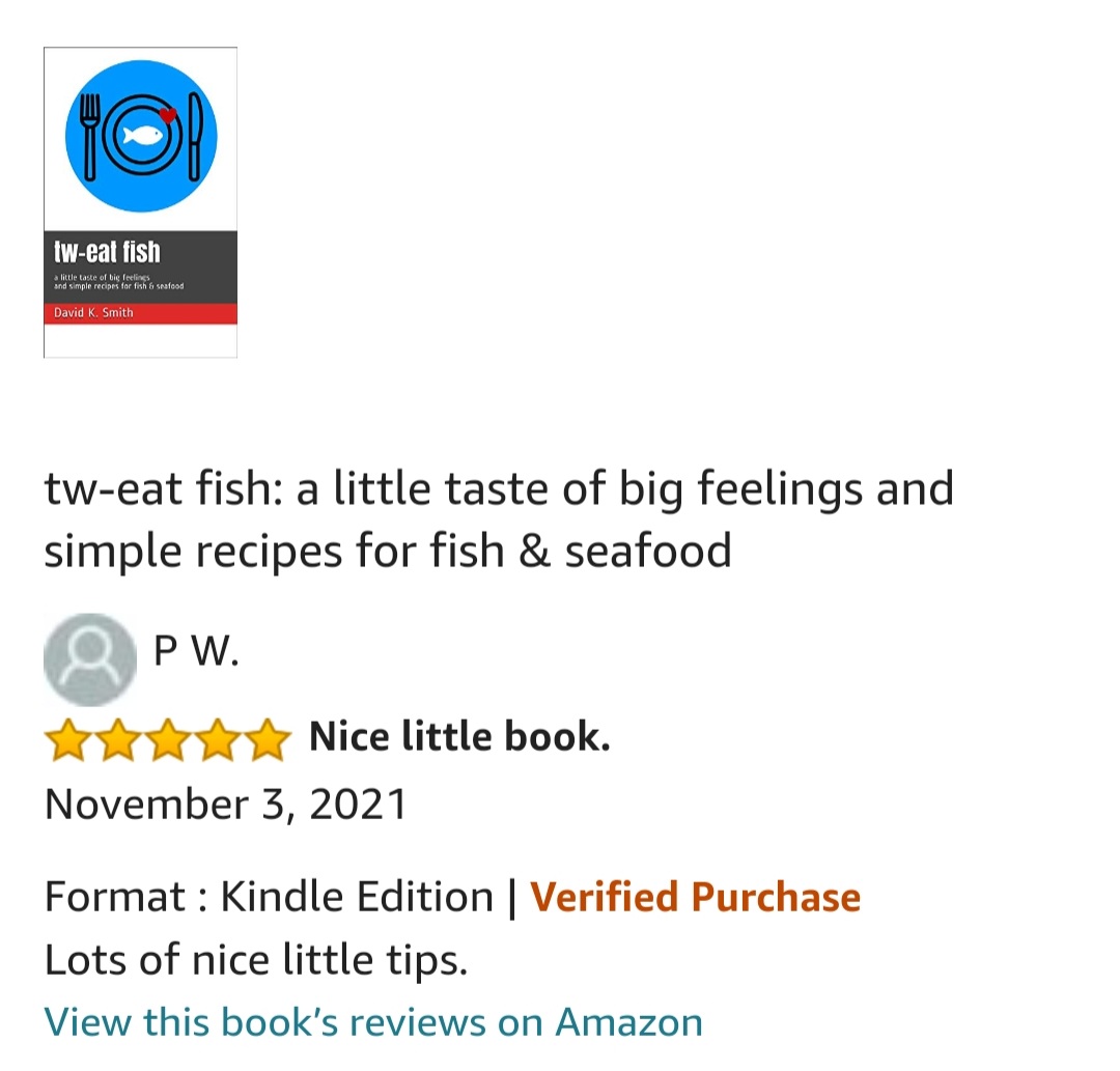 professor_dave's tweet photo. My eBook taster #TwEatFish got its first written review on Amazon. I actually think my fish recipes are a nice little selection. So if you want a 99p look into my #TwEat world it's a good starting point. You can read it with the Kindle app on tablet/phone.
https://t.co/KtmGnC5rhu https://t.co/YhJKKj62nR