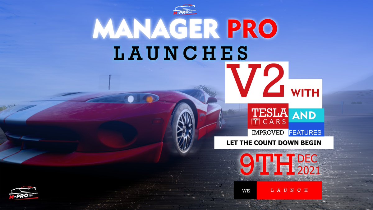 manager_pro1's tweet photo. OFFICIAL LAUNCH OF V2
DECEMBER 9TH, 2021

Let's make this holiday the best
PVE will come with V2✅

TESLA CARS WILL BE AVAILABLE FOR PURCHASE  • 🤑✅

Other cool features will come with V2 and bugs will be fixed.✅

Fill your bags now 💰

https://t.co/W2umnDWDrg
#mpro $nft #P2E https://t.co/UujWW3ewEu
