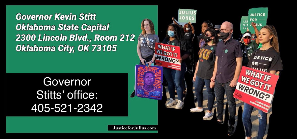 The Oklahoma Pardon and Parole board TWICE recommended clemency for Julius Jones. 

Call now and ask Gov Stitt to listen to his parole board.

#justiceforjulius