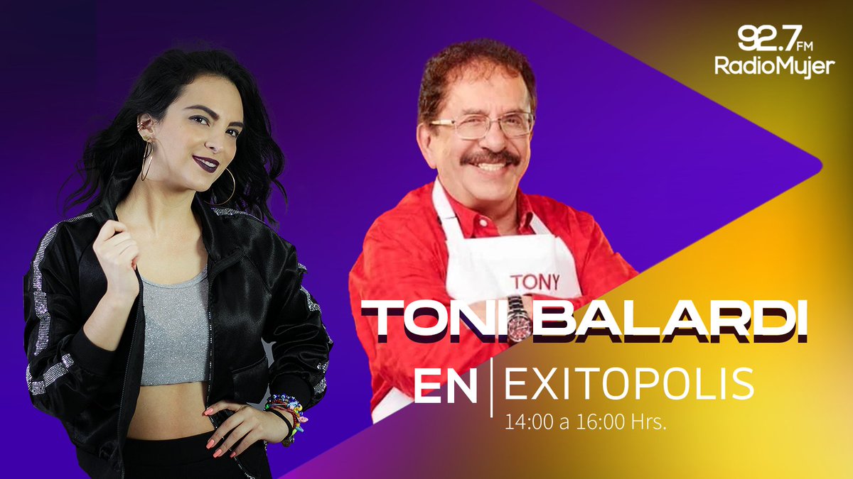 RadioMujer927FM's tweet photo. Este martes en #Exitopolis con @luzmalz tendremos en entrevista a @tonybalardi para platicarnos todo sobre su experiencia en #MasterChefCelebrity 🤩👏🍽
No te lo pierdas en punto de las 2:00 de la tarde por el 92.7 FM de tu radio. 📻🎶
#RadioMujer927
#LaReinaDelPop https://t.co/WHxyLWqmzB