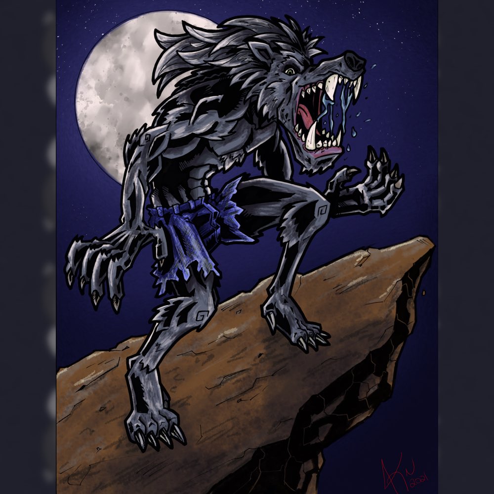 a_a_ron_art's tweet photo. A little past spooky season but have to share this!

I made this werewolf line art and 3 of my brilliantly talented friends all took the time to do a color pass on it! 

I love all of them!🥰

Thank you so much @Lisyrah1 @AKnGirl2 and PrintsofMotley

#ArtistOnTwitter #digitalart https://t.co/Q89Q1J7i2m