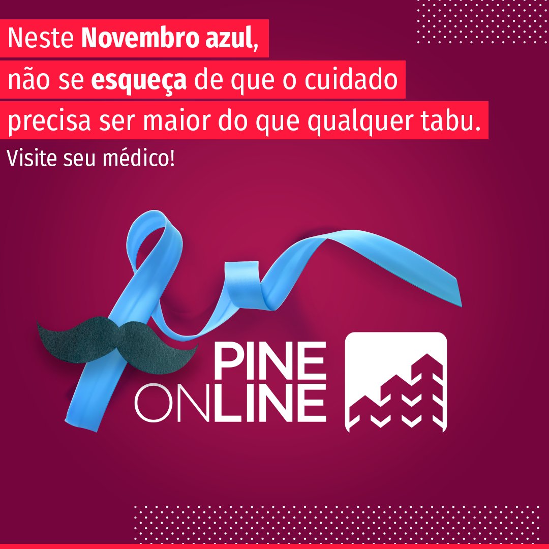 PineOnline_'s tweet photo. De acordo com o Instituto Nacional de Câncer, o INCA, o câncer de próstata é o segundo mais comum entre os homens. 

Neste novembro azul, não dê ouvidos ao preconceito. Visite seu médico e previna-se. 🩺 https://t.co/sQtb5fpTdX