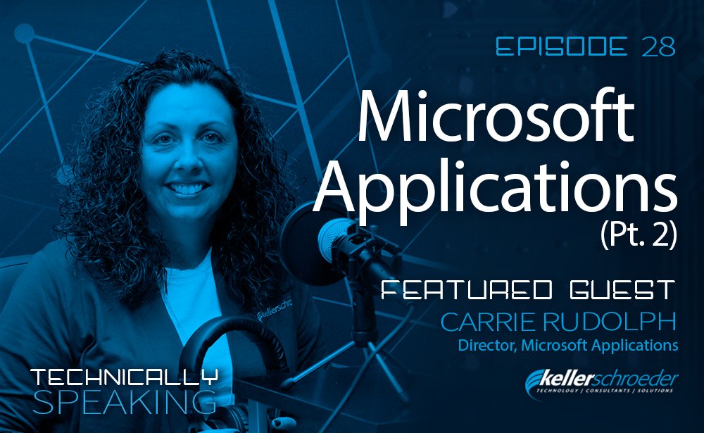 We welcome back Carrie Rudolph as she talks through how Keller Schroeder's Microsoft team can make a positive, personal impact on your organization as well as what makes Keller Schroeder different as a company and as an employer.

Listen now: ow.ly/bmEH50GJmXI
