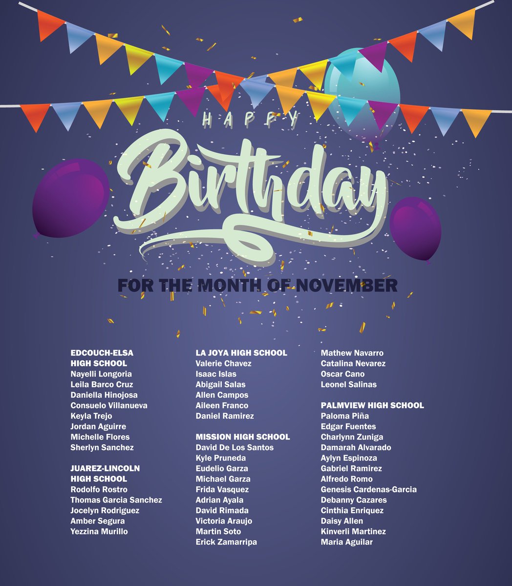 Help us wish all our Talent Search Students who have a birthday in November, a very Happy Birthday! #TRIO #TRIOWorks #talentsearch