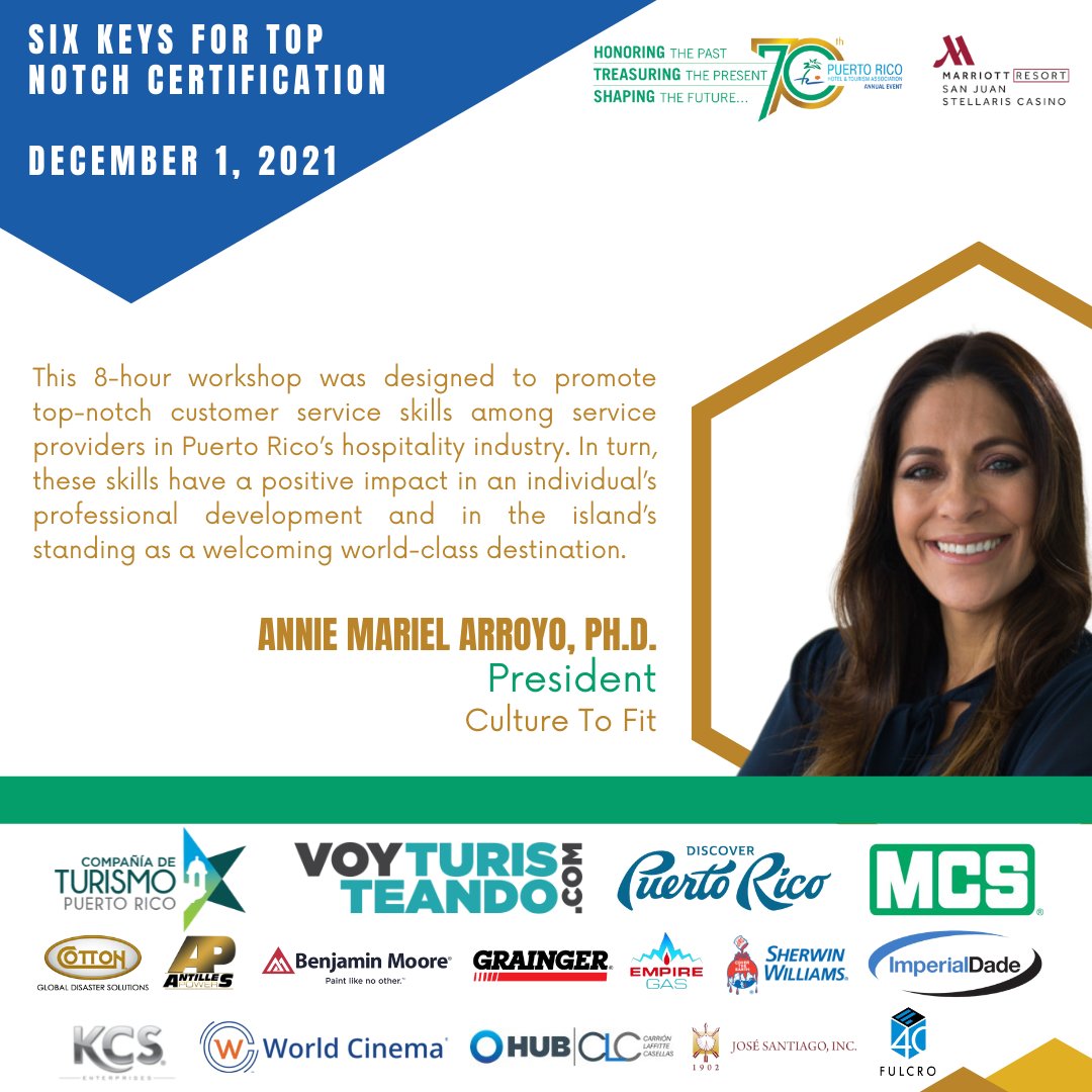 prhta's tweet photo. Here are some of the speakers that will be joining us for #PRHTA’s Annual Event from December 1 - 2, 2021 at the San Juan Marriott Resort and Stellaris Casino!
Contact us at 787-640-7055 for tickets and details.
#PRHTACommunity #BeAPRHTAMember #MembershipPerks
(1/2) https://t.co/vvteBWZPH6