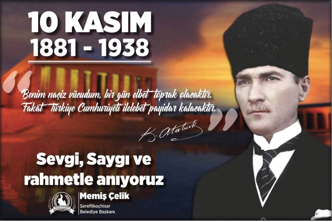 Türkiye Cumhuriyeti'nin kurucusu Gazi Mustafa Kemal Atatürk'ü ebediyete irtihalinin seneyi devriyesinde  sevgi, saygı ve rahmetle anıyoruz.

#10Kasim1938