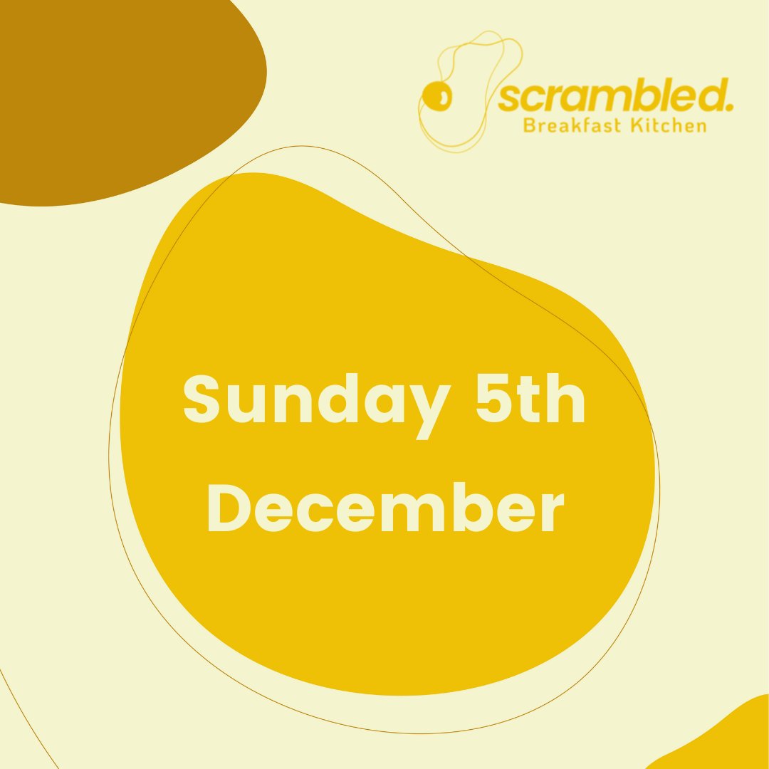 ScrambledBfast's tweet photo. ยกAlegria alegria! Save the date - Sunday 5th December. It's Scrambled Breakfast Kitchen's last pop up for the year! Join our mailing list to get early access to ordering for our next pop-up. Link in bio
#breakfastfam #scrambledbreakfastkitchen #scrambledbk https://t.co/V5NvaiTwtx