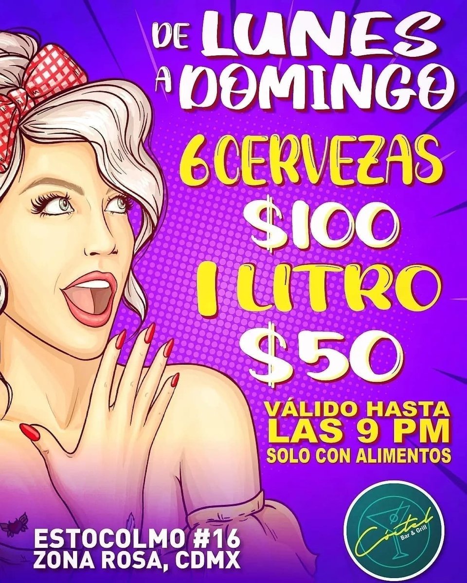 BarCoctel's tweet photo. ¿Sed de la mala? Que esperas para venir a @coctel.bar y disfrutar de nuestra promoción en cervezas 🤤🍻

6 Cervezas x $100 y 1 Litro por $50 

Recuerda que es válida hasta las 9pm 

Te esperamos 

📍Estocolmo #16, Zona Rosa CDMX 

#cerveza #promociones #martes
#zonarosa https://t.co/QlJRDPK2Bu