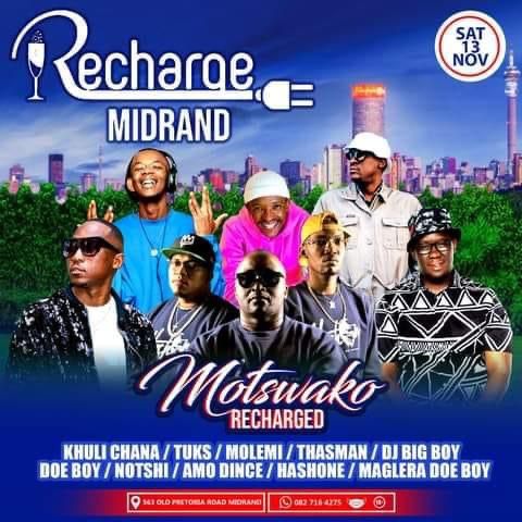 hashonefans's tweet image. Catch the committee out at @RechargeLounge this Saturday, tswaking with other greats.

@MolemiOfficial
@MagleraDoeBoy
@MotswvkoCulture
@KhuliChana
@Notshi_

Motswako recharged 🔥
#Motswako
#TsheNaSu
It's gonna be a jump!🔥🔥🔥
