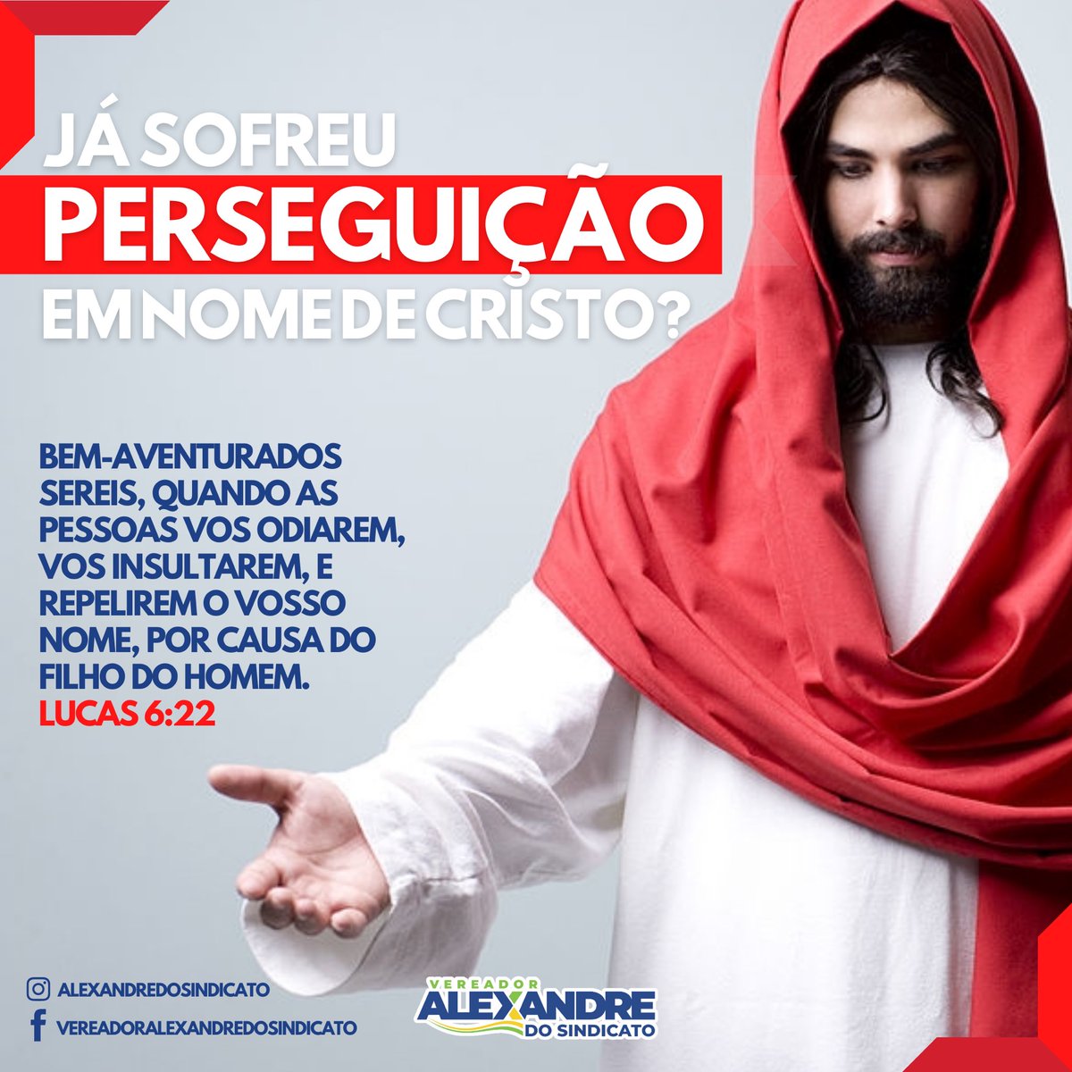 Alexandredosind's tweet photo. ❤️ Ele está sempre contigo!
⠀⠀⠀⠀
🙏🏻 Bem-aventurados sereis, quando as pessoas vos odiarem, vos insultarem, e repelirem o vosso nome, por causa do Filho do homem. Lucas 6:22 
⠀⠀⠀⠀
https://t.co/rZMuwzThv2

#Deus #Brasil #igreja https://t.co/BnsVWJQAXp