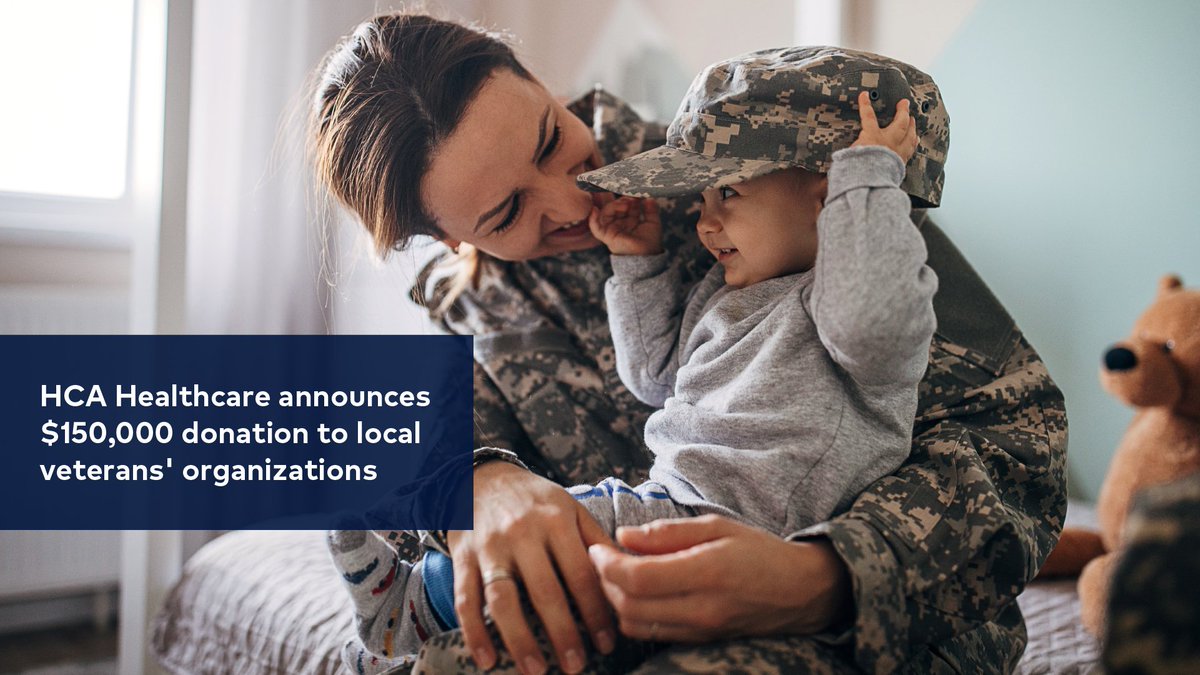 Today, with the <a href="/HCAFoundation/">HCA Healthcare Foundation</a>, we honored U.S. military veterans by donating a total of $150,000 to local veteran support organizations. The donations were in honor of our late colleague Avery King, an Air Force veteran who was key in the creation of our Military Affairs Program